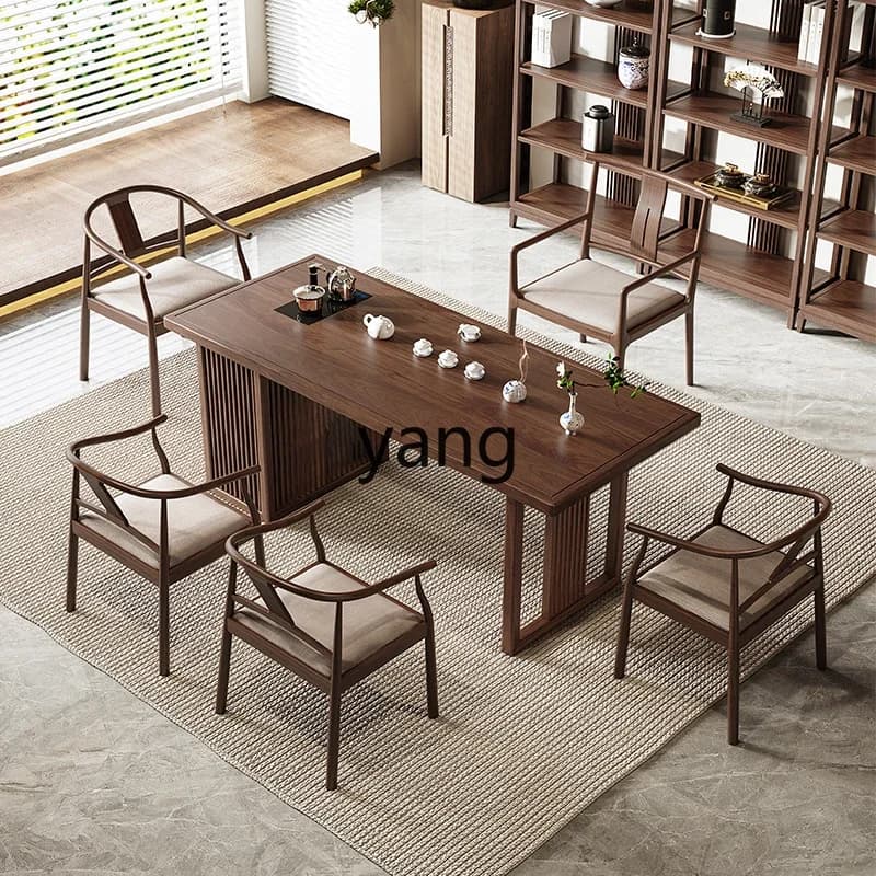 LMM Office Household Integrated Tea Table Solid Wood Kung Fu Dry and Wet Tea Table