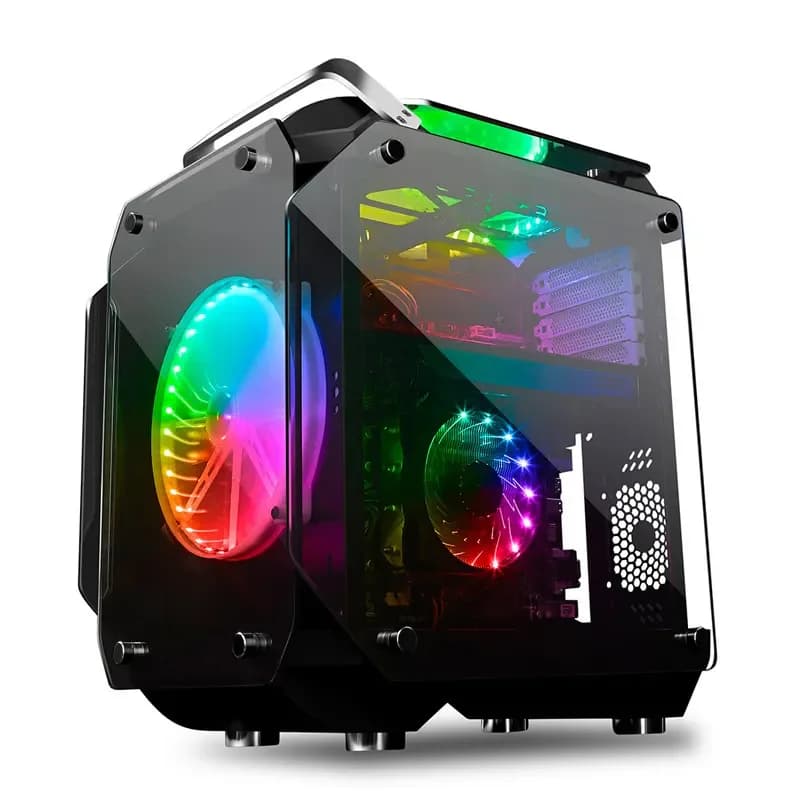 aluminum alloy cooling fan and water-cooled air-cooled tempered glass, computer game case