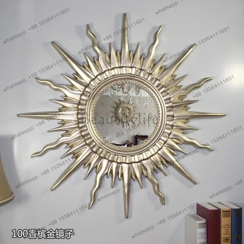 Jianou entrance background wall decorative mirror American wall hanging Chinese restaurant light luxury decorative mirror