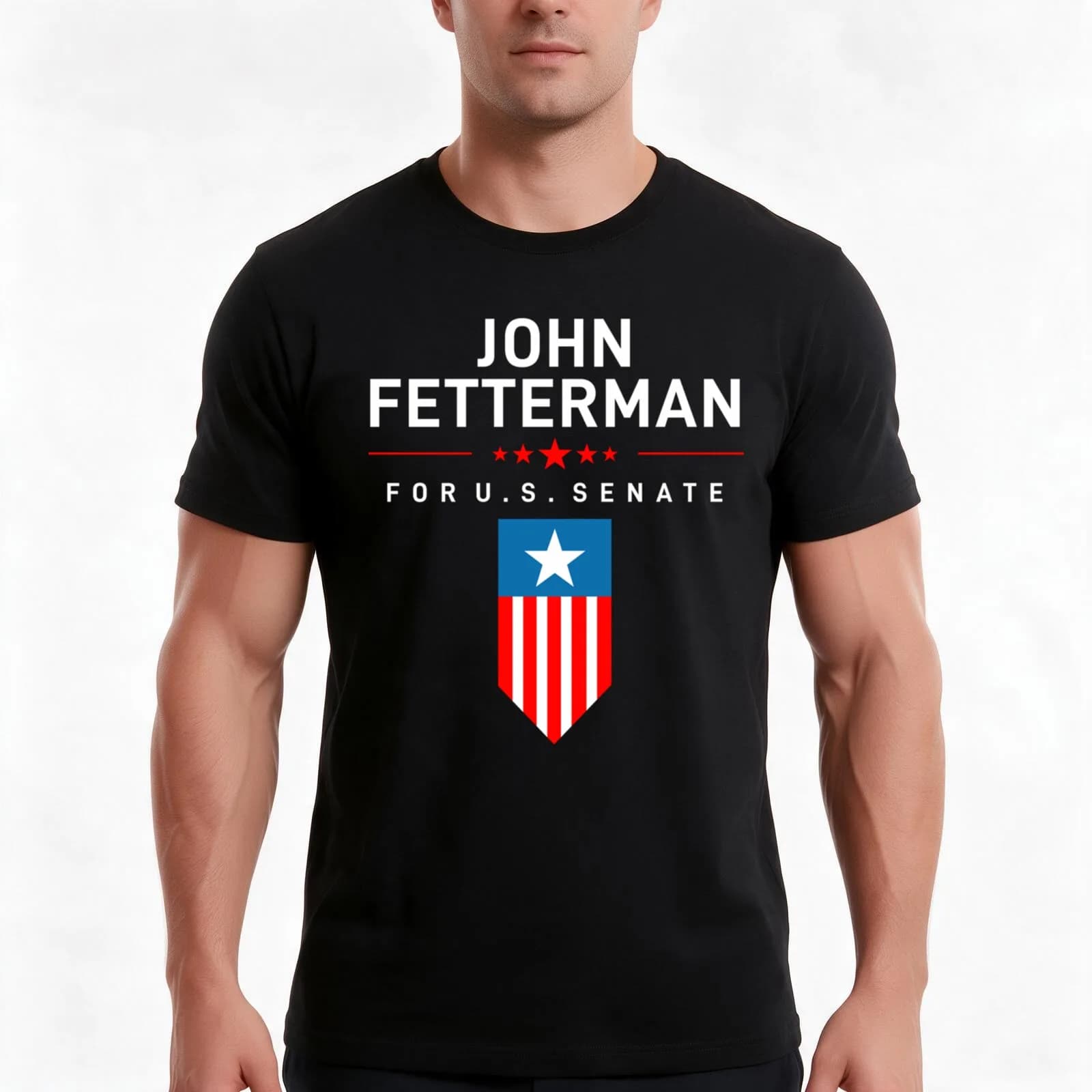 John Fetterman - Vote Fetterman For Senate Essential T-Shirt, Summer Casual Cotton Tee, Oversized Streetwear Tops, 100% Cotton