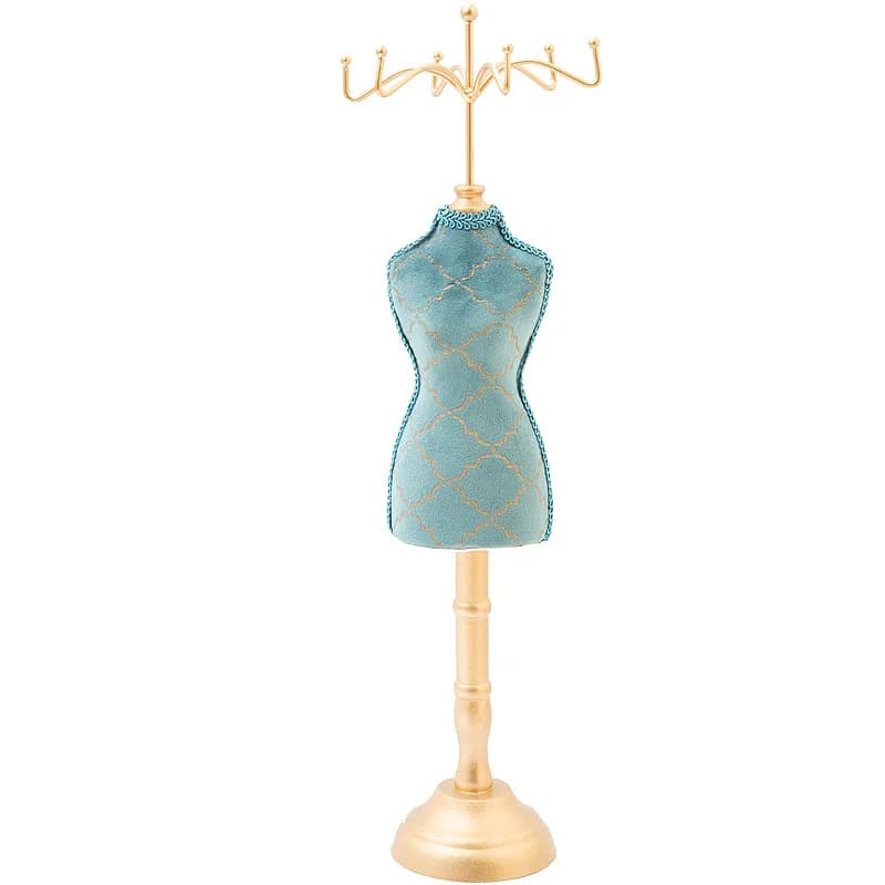 Retro European personality peacock blue bronzing jewelry rack display rack wedding gift window display