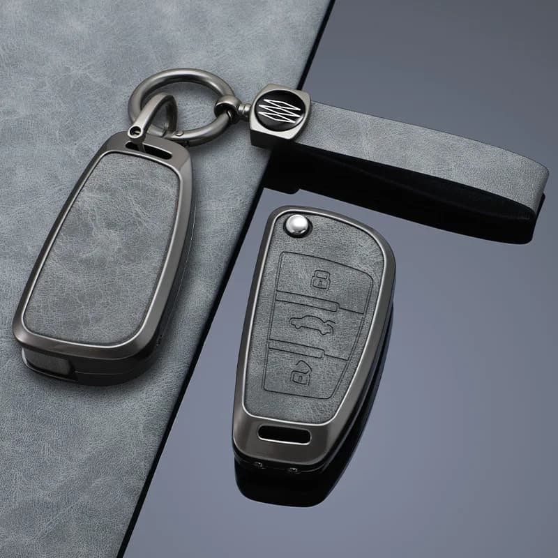 Car Folding Remote Key Case Fob Cover Protector Shell For Audi A1 A3 A4 A5 A6 A7 Q3 Q5 S6 B6 B7 B8 C6 8P 8V 8L TT RS Keychain