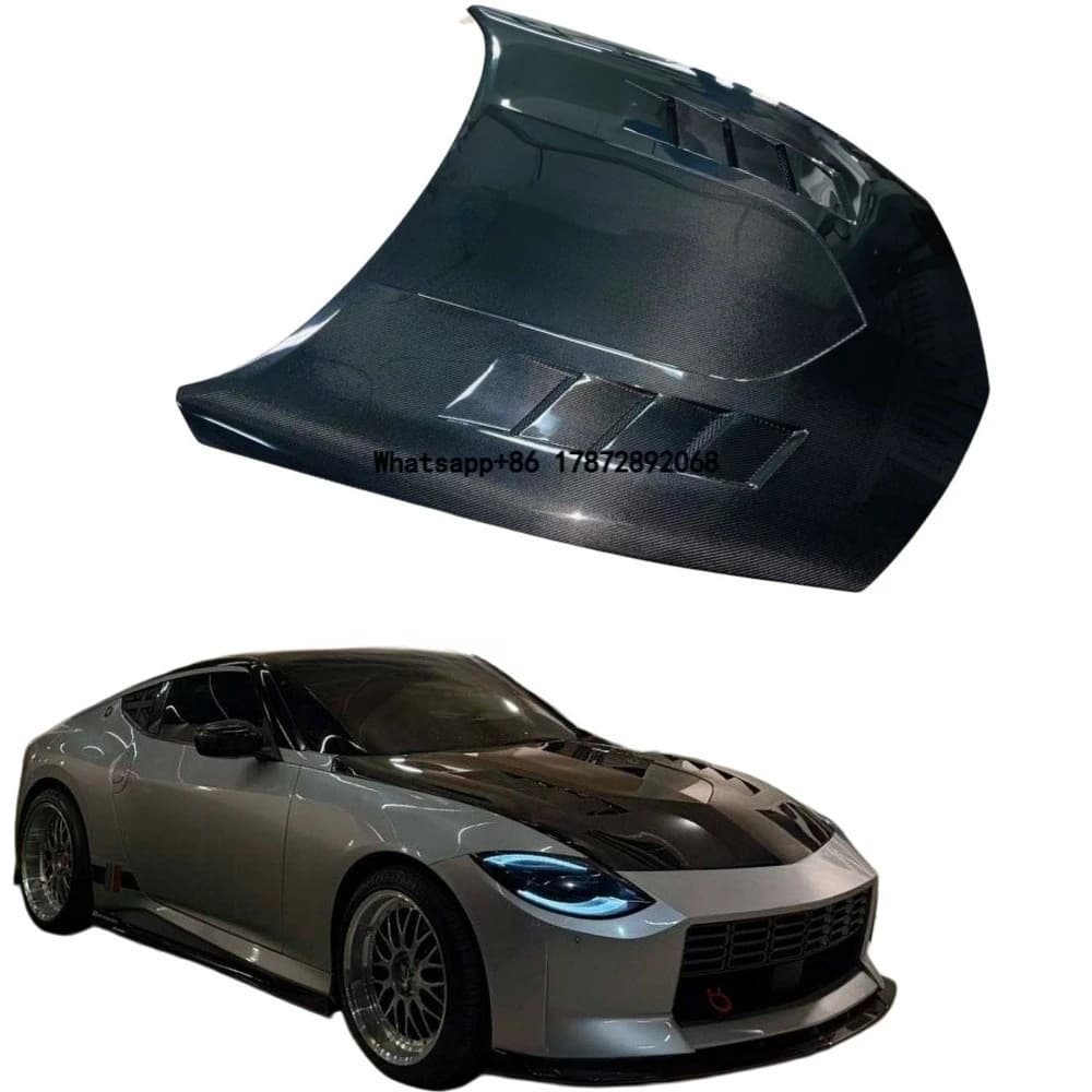 New Premium Carbon Fiber Hood Z RZ34 Engine Bonnet JDM Tuning Auto Parts Lightweight Black VR Style