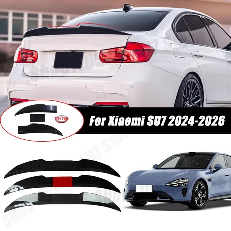 3pcs Sedan Rear Trunk Spoiler For Xiaomi SU7 2024-2026 Adjustable DIY Modified Trunk Spoiler Automotive Accessories