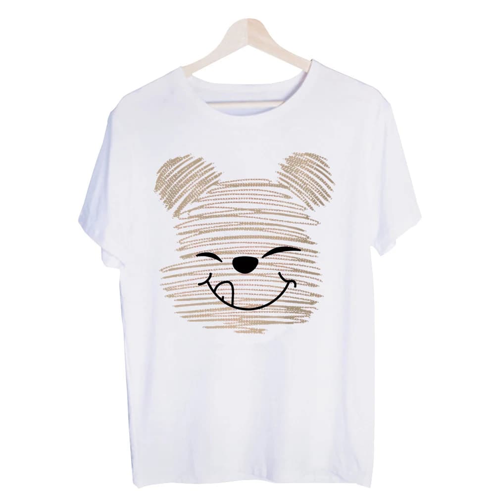 Men's Bear Face Graphic Tee, Short Sleeve Crew Neck T-Shirt for Casual Daily Wear and Summer Outfits