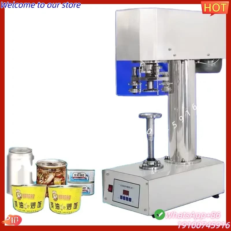 2026Hot Pet Plastic Aluminum Foil Can Tin Lid Sealing Machine Equipment Semi Automatic for Sale