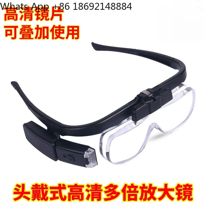 High-definition digital head-mounted magnifier with stackable lenses, led light, for electronic motherboard inspection andrepair
