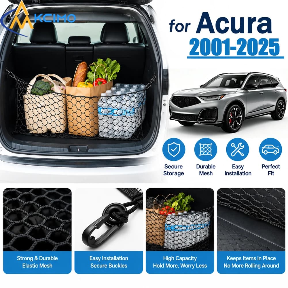 For Acura MDX 2001-2025 Elastic Nylon Mesh Cargo Net Car Trunk Storage Organizer Heavy Duty Luggage Secure Belongings