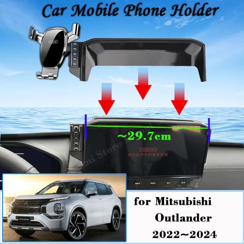 Car Mobile Phone Holder for Mitsubishi Outlander SEL GM 2022 2023 2024 360° Car Mount GPS Bracket Gravity Stand Auto Accessories