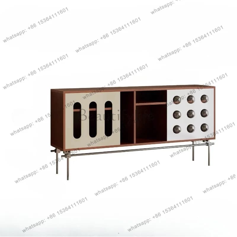 Multi-layer TV Cabinet Retro Floor-to-ceiling Multi-layer Birch Ocean Board Locker Living Room Against The Wall Tea Cabinet