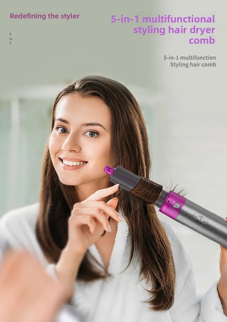 5-in-1 curling iron, hot air comb, hair straightener, automatic curling hair dual-purpose, automatic curling iron wholesale.