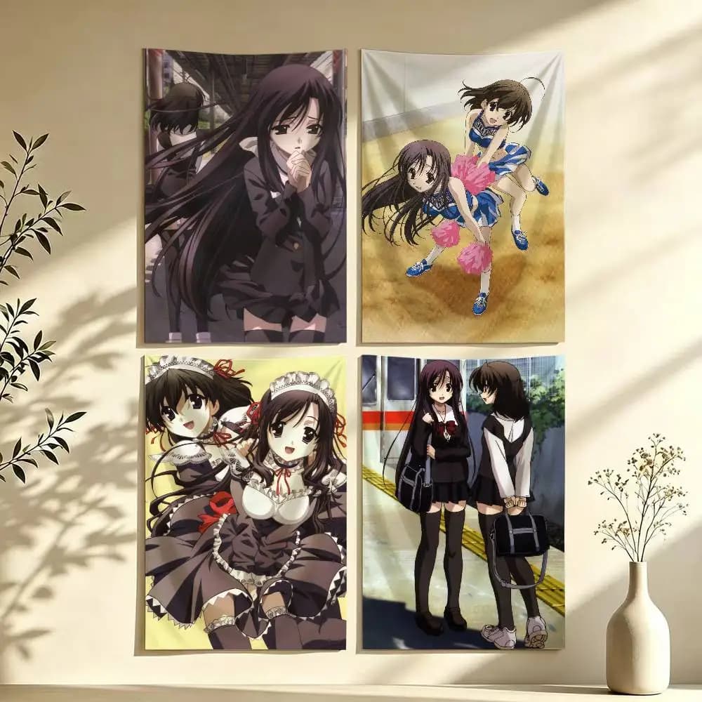 S-School Days Katsura Kotonoha Flag Digital Printing Banner for Garage Wall Out Door Decoration