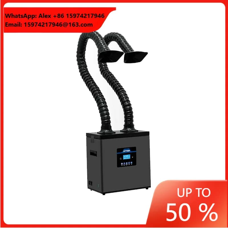 ATTEN ST-1202 Dual-channel Portable Fume Extractor Welding Smoke Evacuator Soldering Smoke Absorber Air Purifier Mobile Phones