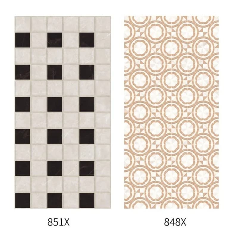 Retro tile bathroom bathroom three-dimensional geometric background wall tile floor tile