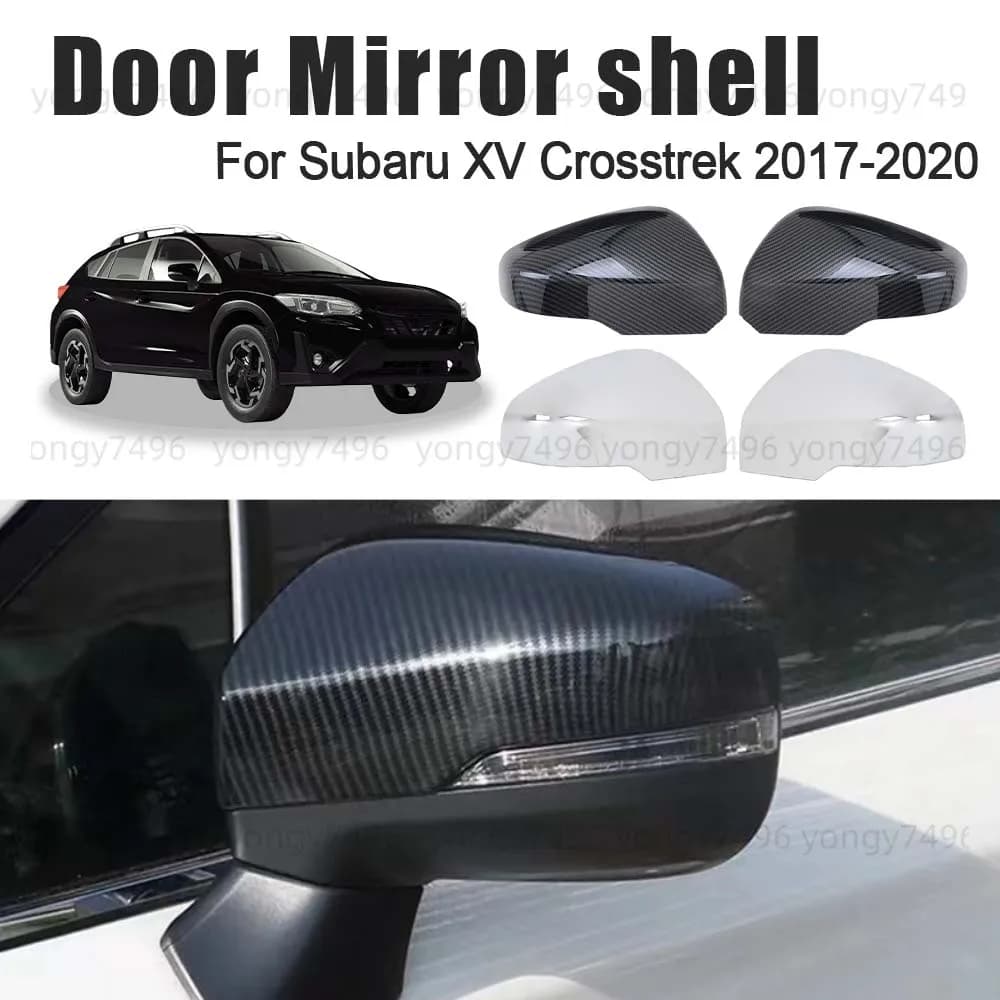 Protective Cover Carbon Fiber Door Mirror Shell For Subaru XV Crosstrek 2017 2018 2019 2020 Car Rearview Accessories Replace