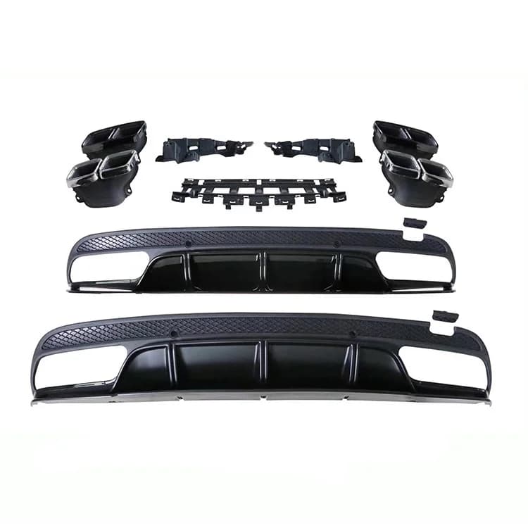 W205 2015-2020 Auto Parts Upgrade Four Out Tail Lip Tailpipe C63 ED Style Rear Lip