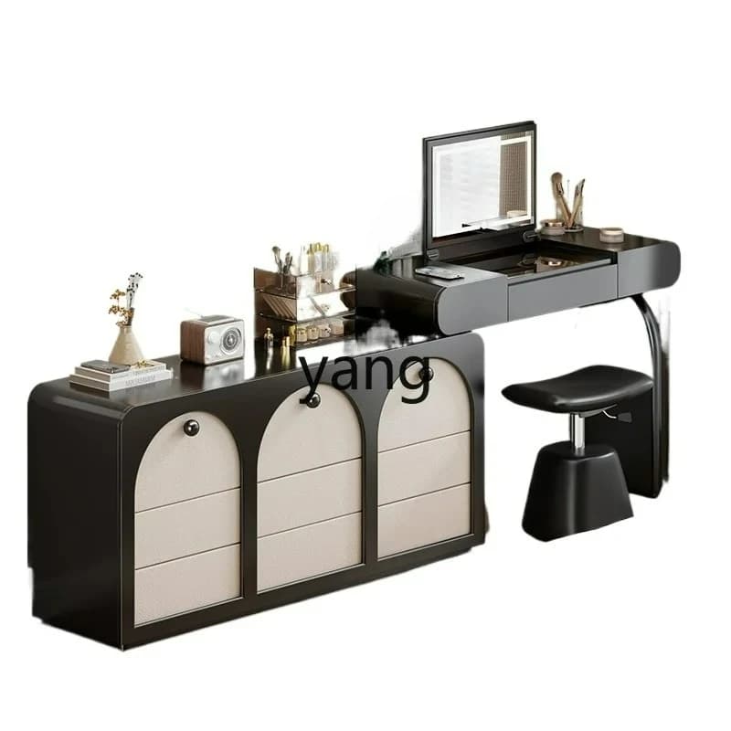 LTT cream style makeup table storage cabinet black high-end bedroom nine chest cabinet