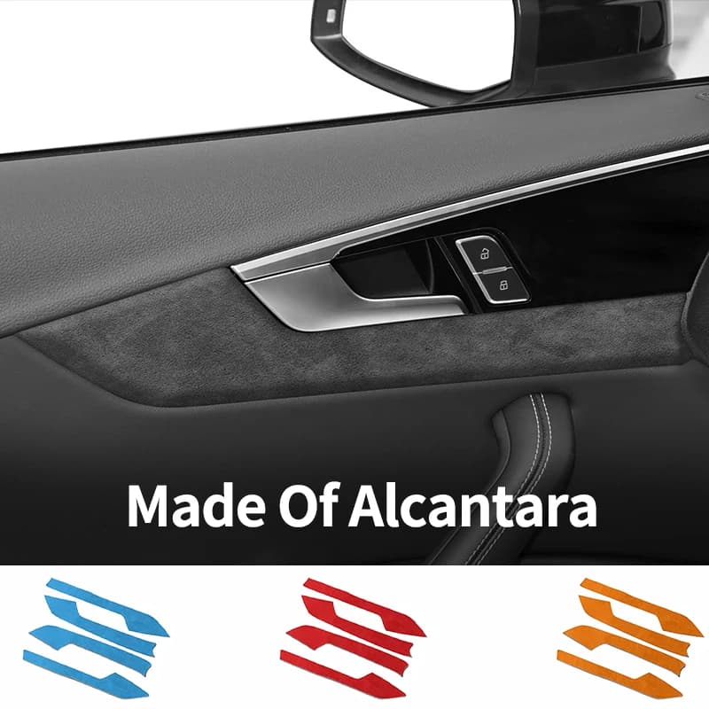 For Audi A4 A4L S4 Q5L A5 S5 Q5 Q7 Made of Alcantara Car Interior Door Panel Trim Sticker 4pcs Auto Interior Tuning Accessories