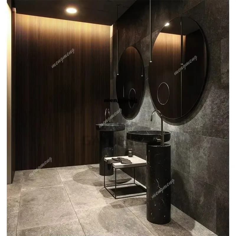 F150  Black and white root marble artificial integrated floor-to-ceiling wash basin Household hotel B & B bathroom Art column ba