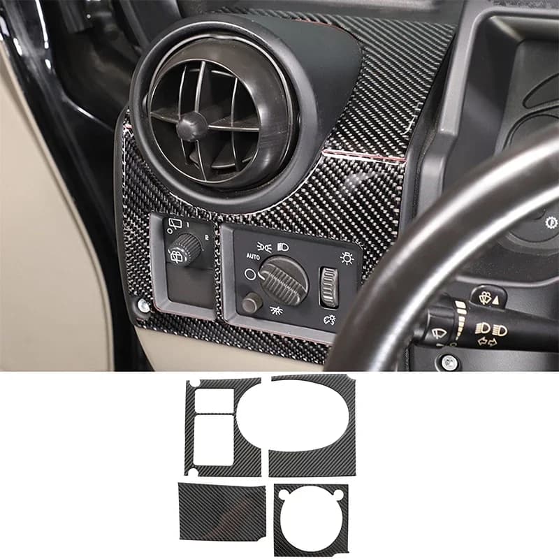 For Hummer H2 2003-2007 Car Side Air Outlet Panel Decorative Modification Sticker Soft Carbon Fiber Interior upgrade Accessorie