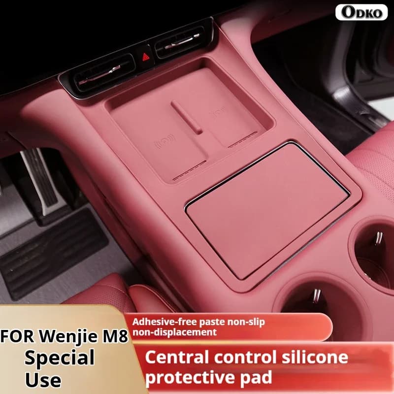 For AITO M8 without side mirrors charging gear shift panel silicone pad charging pad integrated fully enclosed protective pad
