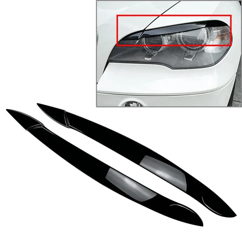 Car Headlight Lamp Eyelid Eyebrows Lid Cover Trim For BMW X5 E70 2008 2009 2010 2011 2012 2013