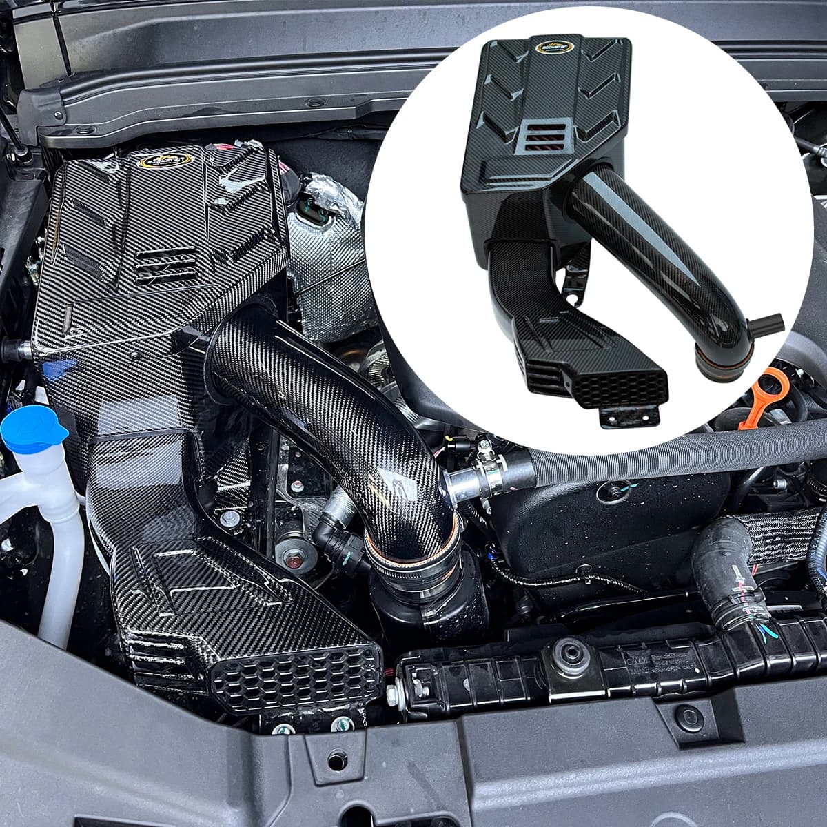 4X4 Off-Road Dustproof Carbon Air Intake For GWM TANK 300 Dry Carbon Fiber Cold Air Intake Air Box With Carbon Fiber Pipe