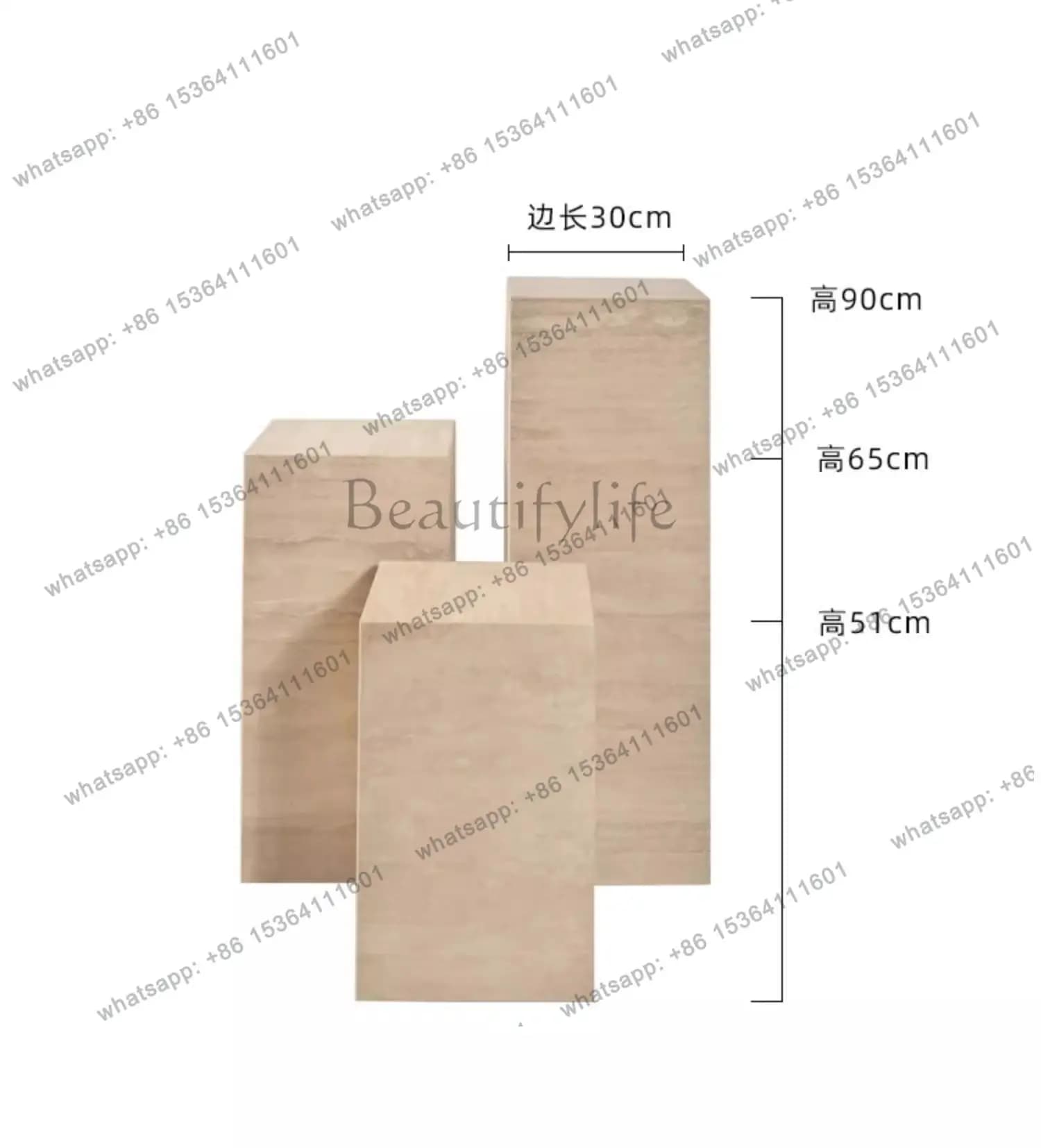 YJ Nordic Art Roman Column Natural Cave Stone Home Decoration Vase Display Living Room Sofa Casual Side Table Bedroom Bedside