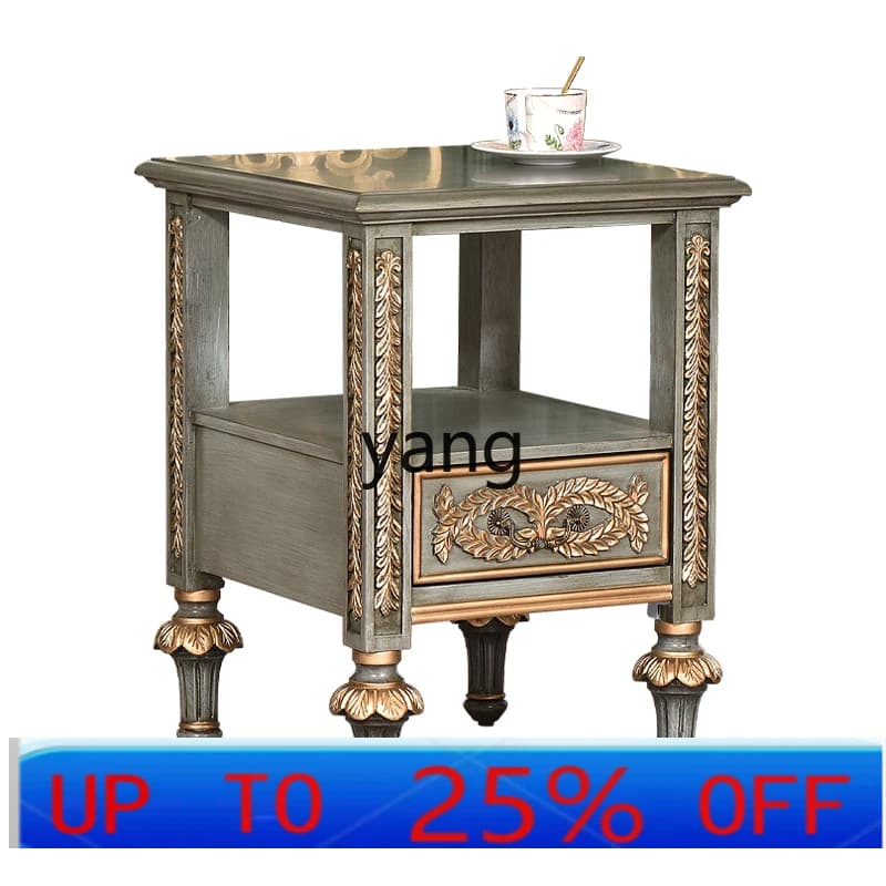 LH solid wood old small side table, living room sofa corner side cabinet small apartment mini coffee table