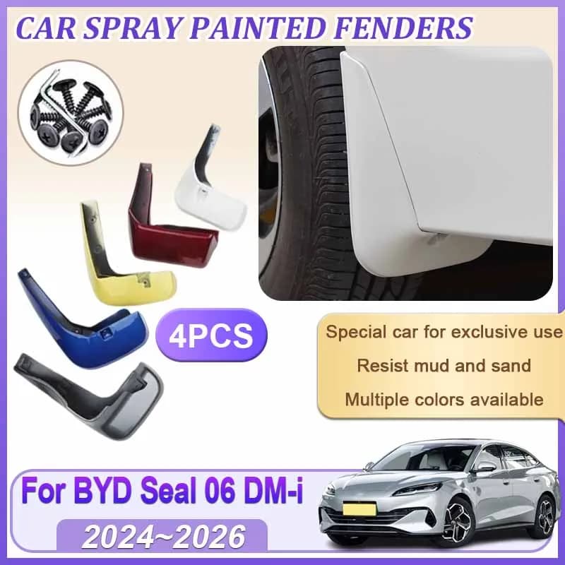 Car Baking Paint Fender For BYD Seal 06 DM-i 2024 2025 2026 Mudguard Mud Flaps Guard Splash MudFlaps Mudguards Auto Accessories