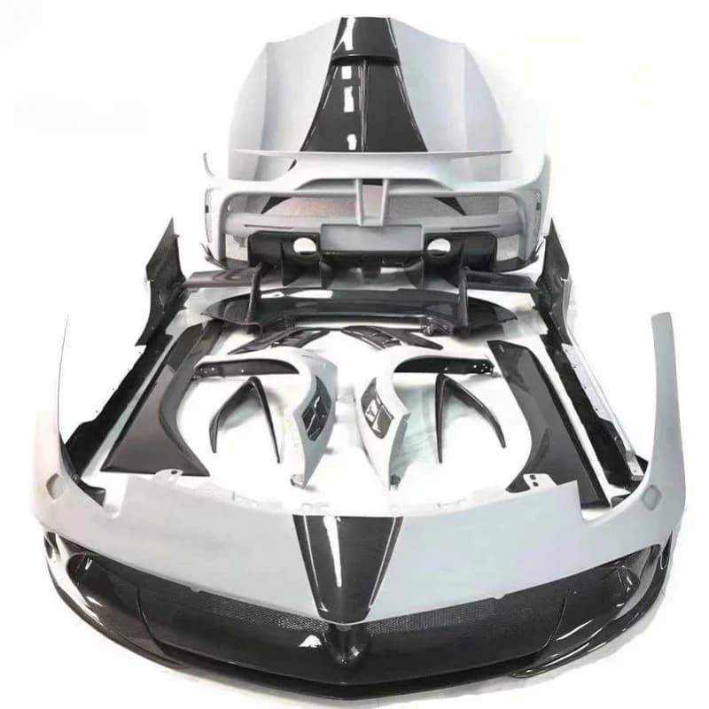 Premium Car Accessories Carbon Fiber Body 488 MSY Style Full Widebody Kit Conversion, Front Bumper Side Skirts Durable
