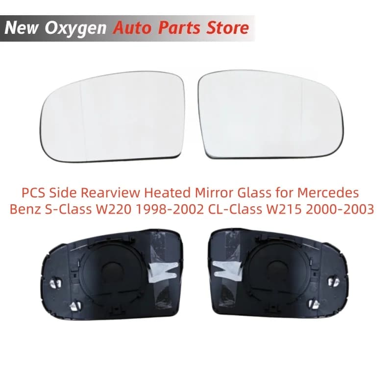 For Mercedes Benz S-Class W220 1998-2002 CL-Class W215 2000-2003 2208100321 2208100421 PCS Side Rearview Heated Mirror Glass