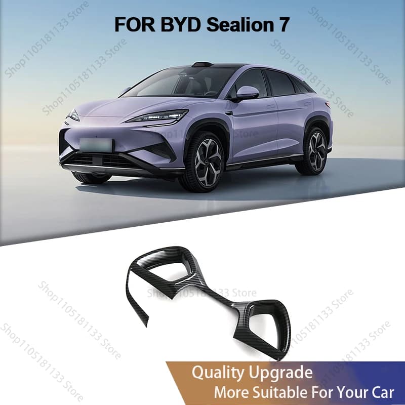 LHD RHD For BYD Sealion 7 Sea lion 07 EV 2024 2025 Car Steering Wheel Trim Decoration Carbon Fiber ABS Steering Wheel Cover Trim