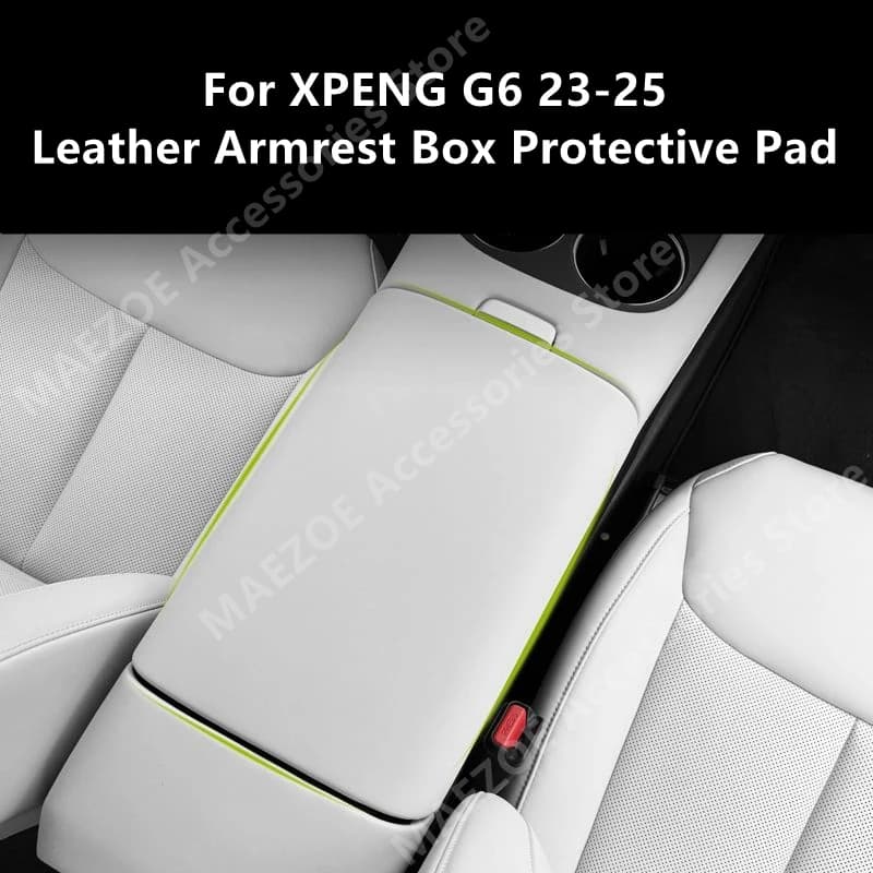 For XPENG G6 23-25 Leather Armrest Box Protective Pad,Car Interior Decoration Modification Accessories Refit