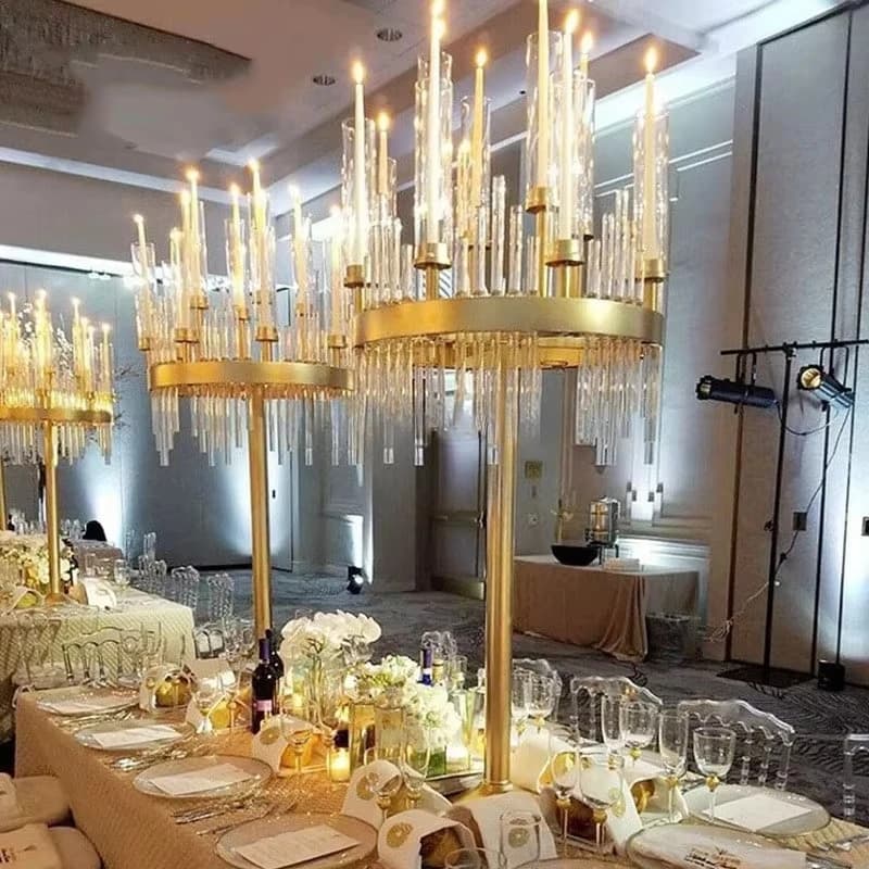 Luxury color candlestick wedding ornament table decoration