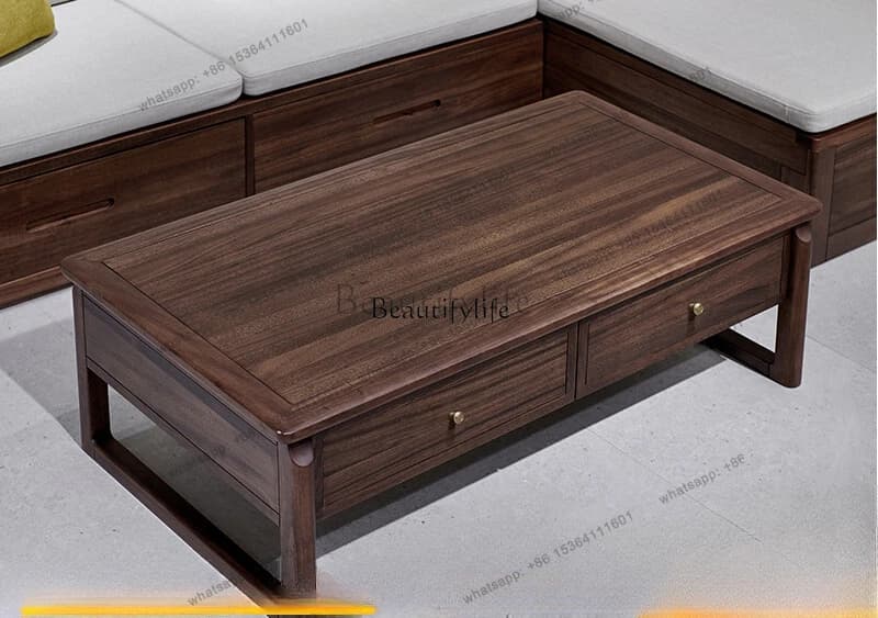 FGSimple new Chinese ebony square coffee table Modern Chinese light luxury solid wood furniture