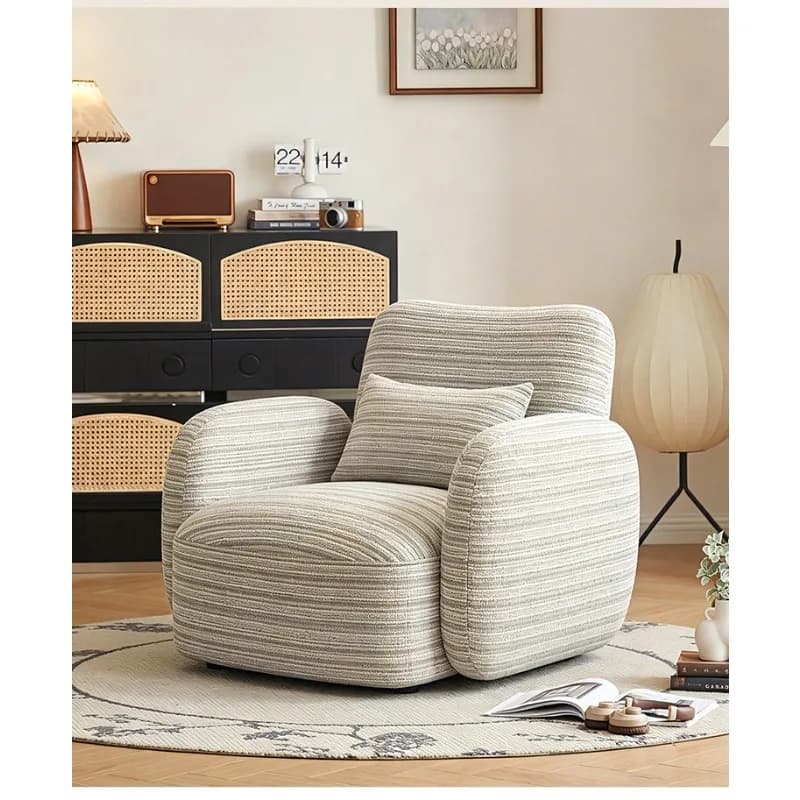 French retro Bella sofa designer single chair, casual lazy rotating sofa chair living room bedroom balcony