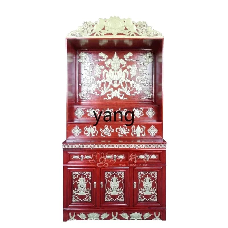 LMM New Chinese Shrine Clothes Closet Altar Cabinet Tibetan Worship Table God Shed Buddha Cabinet