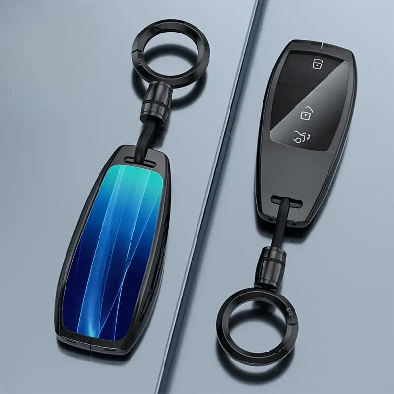 Key Cover Shell Fob Case Skin Holder for Mercedes-Benz C200L (2024), GLC260, S-Class, E300L & EQS