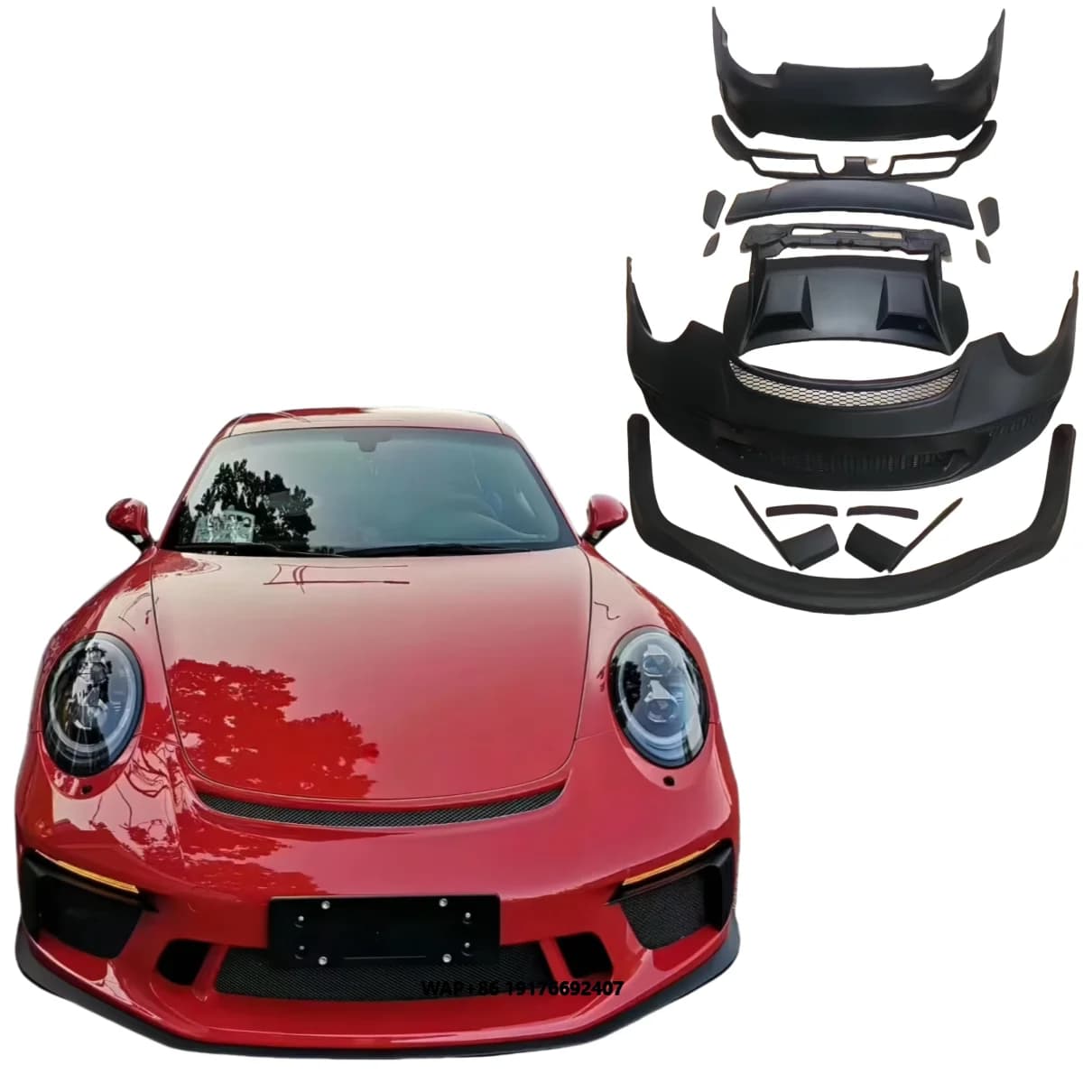 911 GT3 Body Set Front Bumper Rear Bumper Side Skirt Spoiler for 911 991.2 GTS