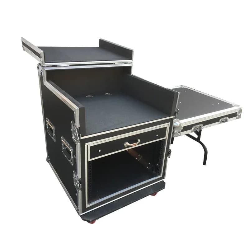 Professional 12U16U Air Case Cabinet Power Amplifier Audio Cabinet Mixer with Shelf Air Case Stage Empty Chassis