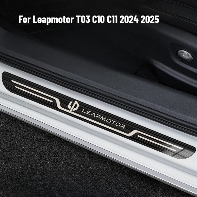 For Leapmotor T03 C10 C11 2024 Accessory Stainless Door Sill Kick Scuff Plate Guard Pedal Protector Trim Step Cover Car Styling