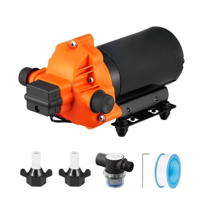 RV Water Pressure Diaphragm Pump 3.3GPM / 3.5GPM / 5.5GPM Adjustable  Priming Sprayer Pump for Camper Marine Boat Lawn