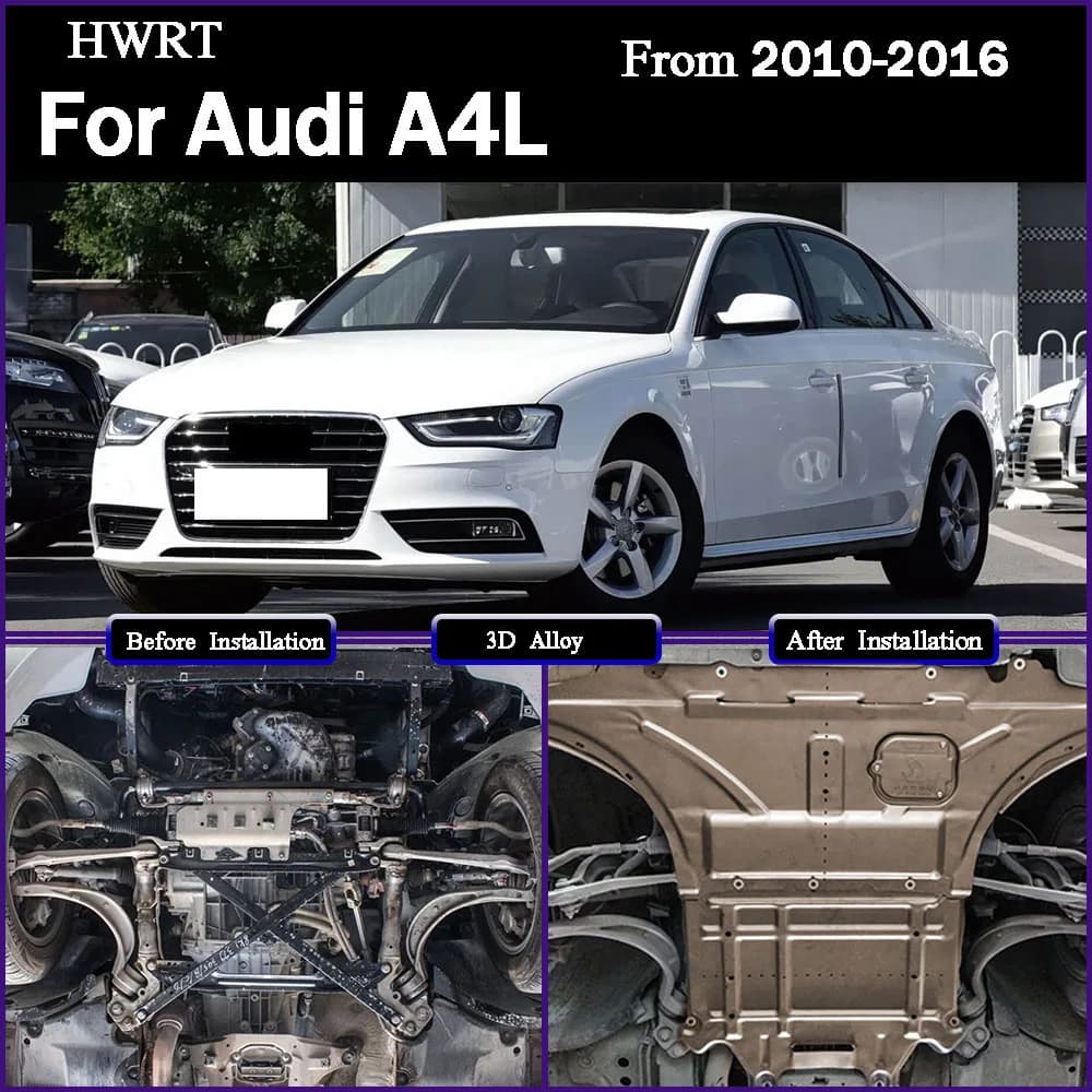 Under Engine Guard Splash Shield Mud Fender Cover Plate Fender Mudguard Protector For Audi A4L 2010 2011 2012 2013 2014 - 2016