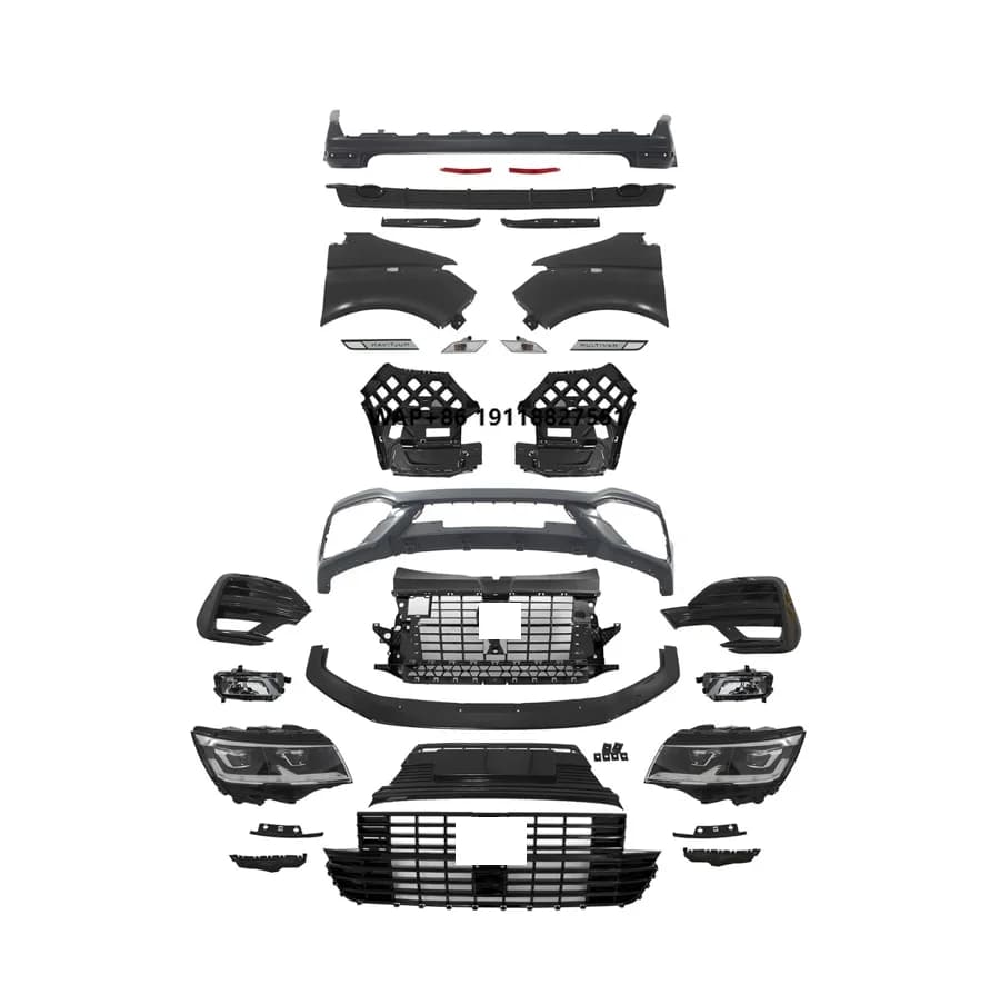 XLstyling Car Conversion Facelift Front Rear Bumper Retrofit Bodykit for Multivan T5 T6 Upgrade to T6.1 R Body Kit