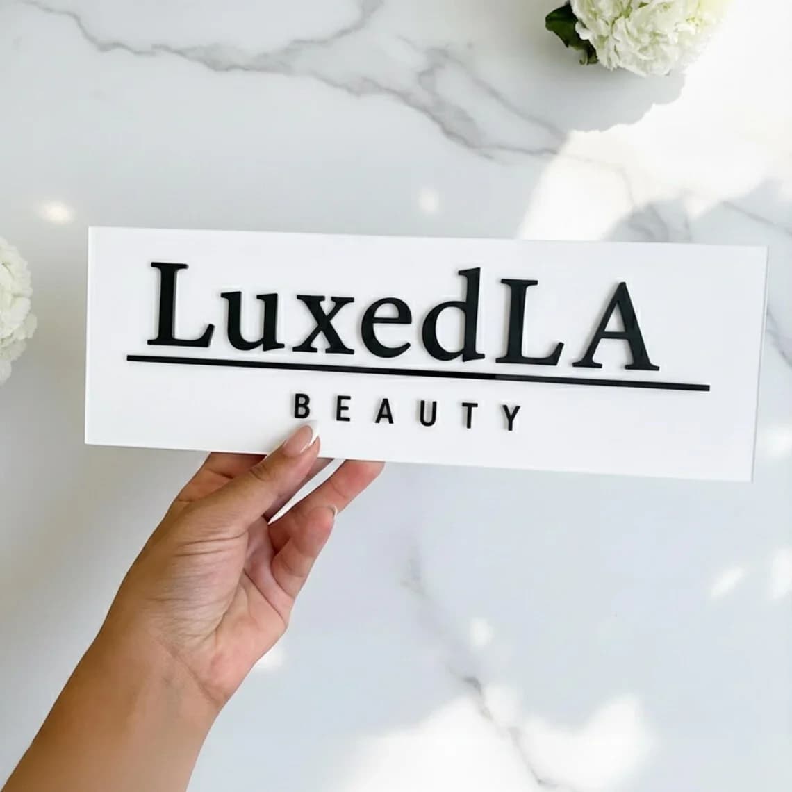 Custom 3D Acrylic Door Sign for Salon Spa Office 3D Laser Cut Business Nameplate Personalized Wall Plaque Free Logo Design