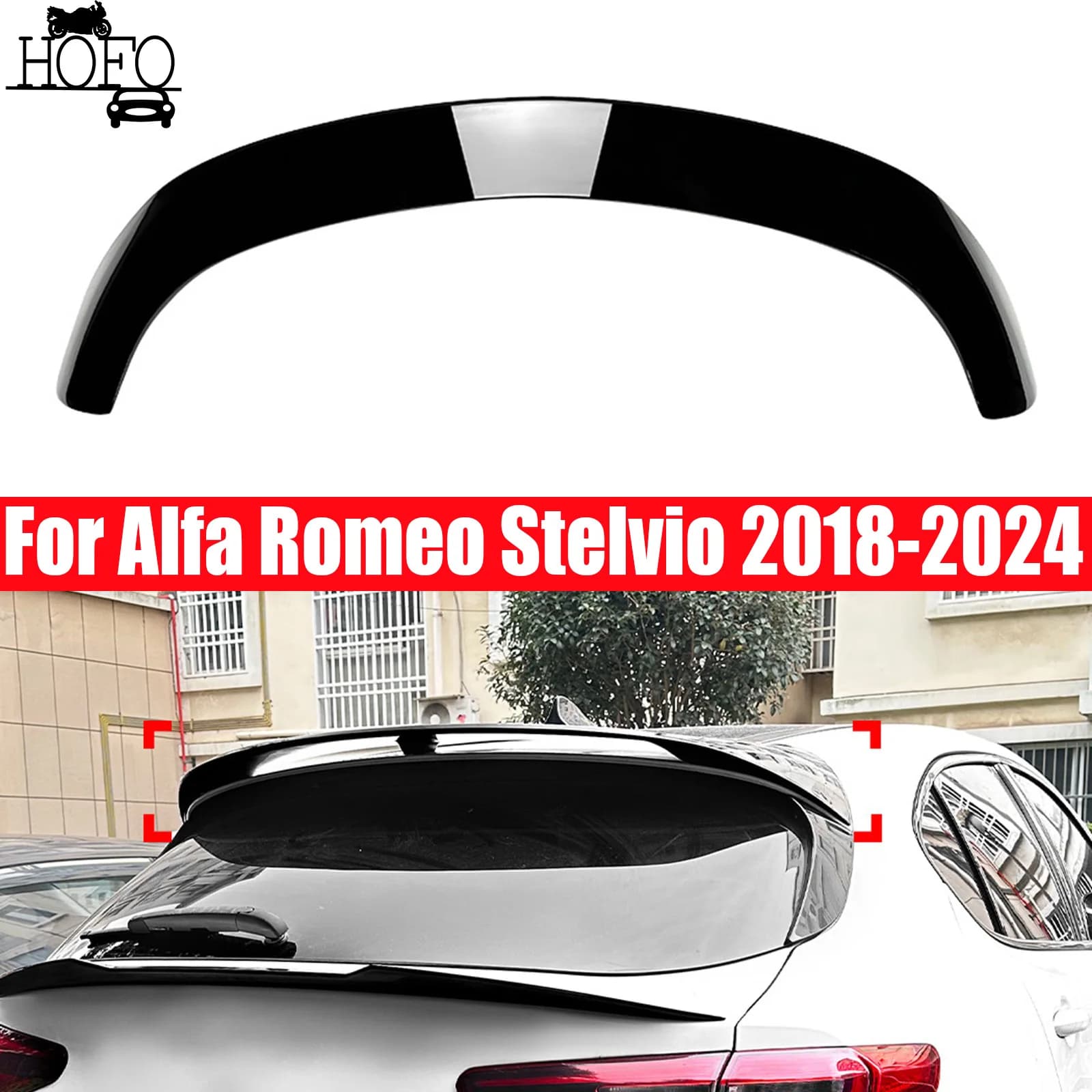 For Alfa Romeo Stelvio 2018-2024 ABS Tail Trunk Wing Decoration M4 Style color Rear Lip Spoiler