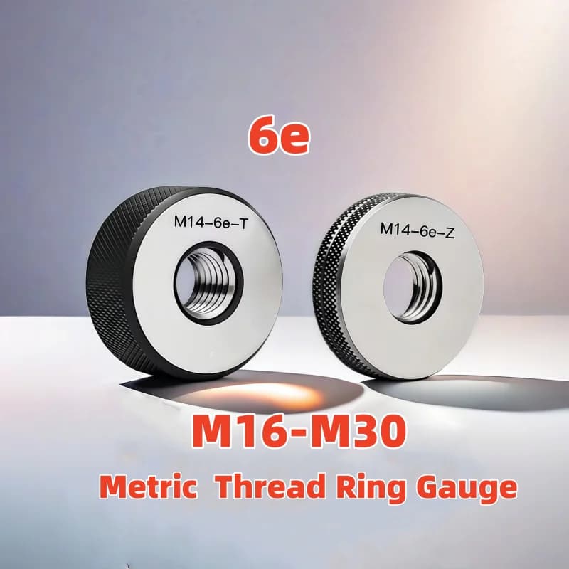 1SET(1*GO+1*NOGO) M16-M30 Non-Standard Metric Fine Tooth Thread Ring Gauge 6e Measure Tool M16 M18 M20 M22 M24 M27 M30