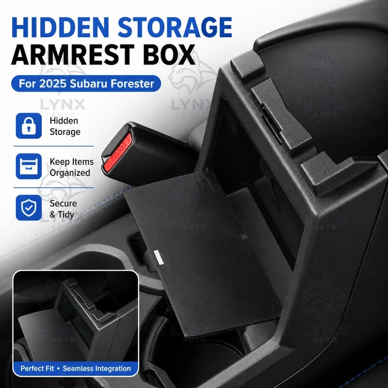 For 2025 Model Subaru Forester Center Console Armrest Hidden Storage Box Car Organizer Modification Accessories