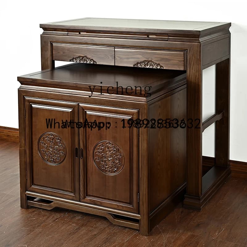F1   Xiangyun Supply Table Buddha Cabinet Solid Wood Simple Buddha Supply Desk Household New Chinese Vertical Cabinet
